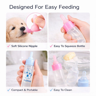 Bình sữa cho thú cưng 30ML Bình sữa silicon mềm có thể tái sử dụng cho chó con mèo Hamster