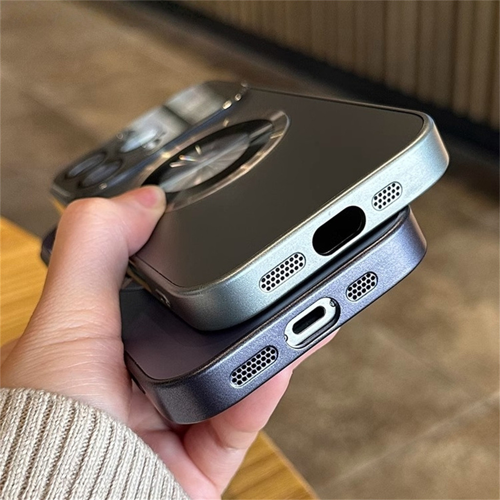 Ốp điện thoại toàn ống kính bằng kính cường lực sang trọng cho IPhone 12 13 14 15 16 Pro Max Vỏ cứng mờ từ tính Vỏ chống sốc