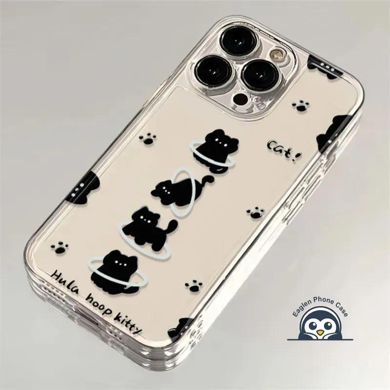 Ốp Điện Thoại Mèo Đen Dễ Thương Cho OPPO A6X A6S A6T A6 Pro A5 A5i Pro A5X A5S A3S A3 Pro A3X A15 A15S A12E A9 A5 2020 ACE 2 5G 4G Vỏ Hoạt Hình Trong Suốt Vỏ Mềm Chống Sốc