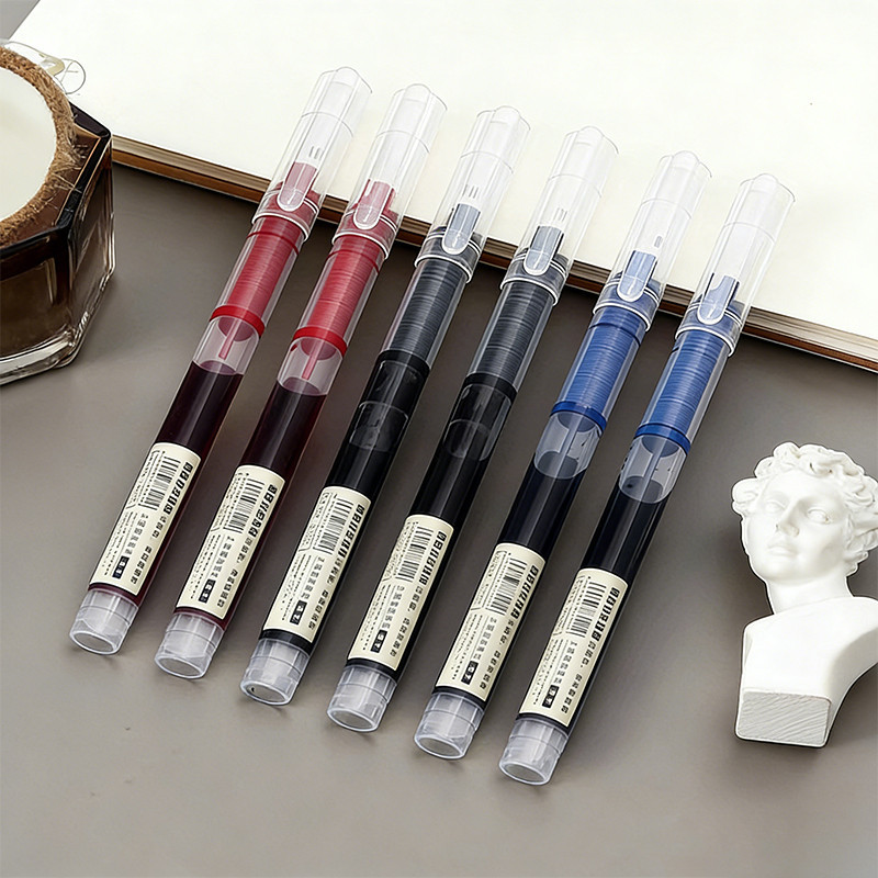 Bút Mực Gel Dạng Lỏng Đầu Kim Lăn Thẳng 0.5mm Đơn Giản Nhanh Khô Sức Chứa Lớn 3 Màu Tùy Chọn