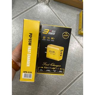 (HOT HOT) Củ sạc nhanh PD 65w AR-PD05 sạc nhanh full hộp 1 cổng USB+ 2 cổng PD Bảo Hành 6 Tháng đổi mới phukienmk10