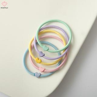 [Dây buộc tóc co giãn ngôi sao trái tim nhiều màu sắc - Scrunchie Hàn Quốc] Giá đỡ tóc tiện lợi dành cho nữ và thiếu nữ