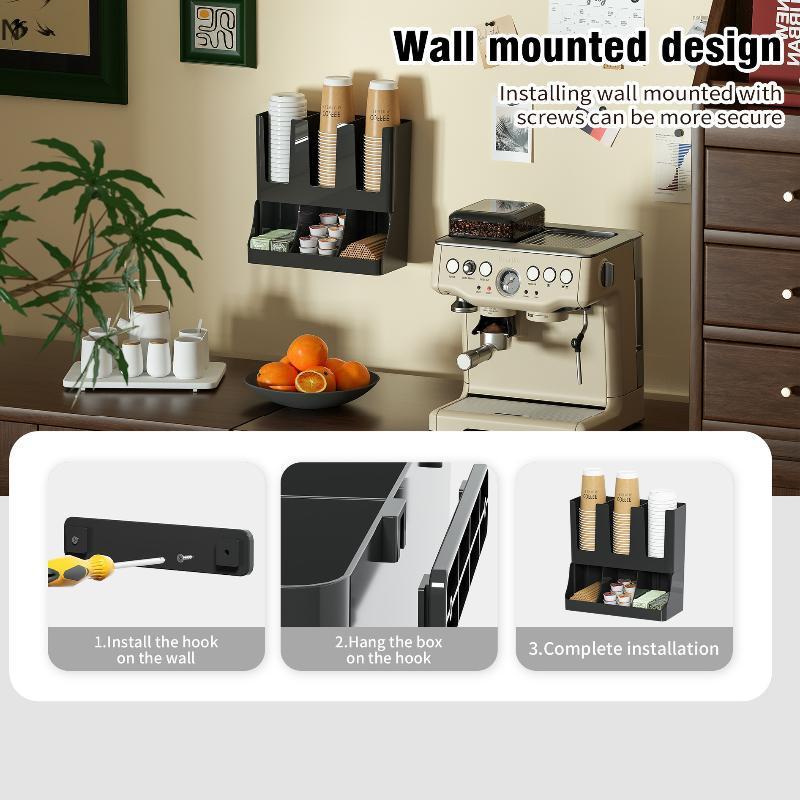 Hộp đựng cà phê NS với 6 ngăn Thiết kế dọc cho đồ dùng phòng nghỉ và giá đỡ cốc cho nhà bếp văn phòng NS