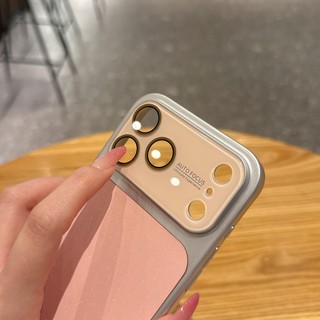 Phim Bảo Vệ Ống Kính Kính Mạ Điện Cam Hoa Hồng Hồng Lấp Lánh Bột Điện Thoại Cho iPhone 17Promax 17Pro 14 15 16 Pro Max Chống Sốc Nữ Vỏ Di Động