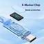 Dây sạc điện thoại màn hình thời gian thực 240W Type C sang Type C Cáp sạc Flash Silicone lỏng Cáp chống treo cho ios15-17