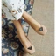 VNMZGG36-39 Kích Thước Lớn Thời Trang Lưng Rỗng Mũi Sandal Nông Miệng Sau Khóa Dây Đeo Mary Jane Dày Gót Chân Đế