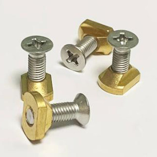 Tấm Hydrofoil Vít Đồng thau Thép không gỉ Hình chữ T Đai ốc Gasket Bộ 4 miếng M8M6 Lắp đặt Bánh lái cố định 2EDH