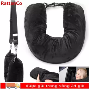 RATTANCO Cổ Nhồi Bông, Mang Theo Gối Du Lịch Chống Thấm Nước Di Động, Gối Túi Du Lịch Vải Fuzz Siêu Mềm