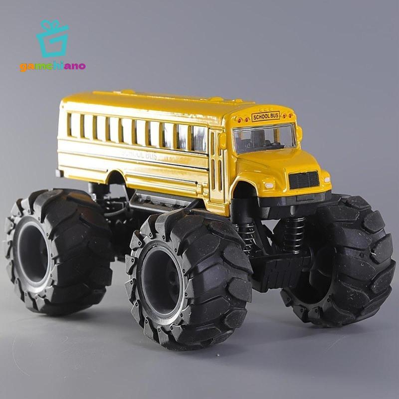 Đồ chơi xe buýt trường học Chắc chắn Bánh xe lớn sáng tạo Diecast màu vàng Đồ chơi xe buýt Monster Truck
