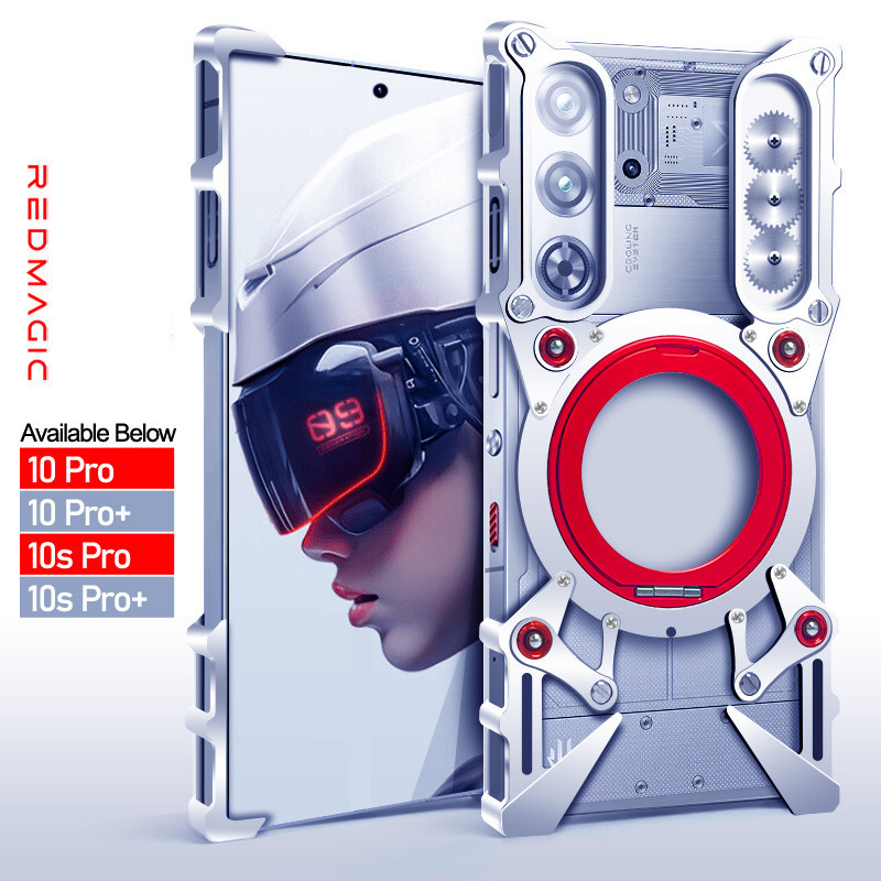 Nhôm Không Khung Dành Cho Nubia Redmagic 11 10 Pro Red Magic 8 8s 9 9s Pro Giá Đỡ Xoay Vỏ Kim Loại Không Vành Vỏ Chống Sốc