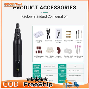 Bộ Dụng Cụ Máy Khoan Điện Không Dây 3.7V 15000rpm 5 Tốc Độ Kèm Sạc USB Chuyên Dụng