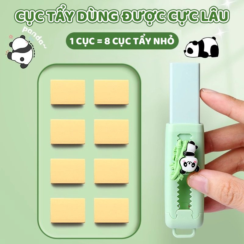 Cục tẩy chì dạng kéo khổ lớn hình gấu trúc dễ thương, Gôm tẩy viết sạch nhanh không để vụn cho học sinh