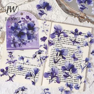 JIANWU Flower Bloom Unfuring Series Vintage Plant Hoa Phong Cảnh Chất Liệu Cắt Dán PET Nhãn Dán Sáng Tạo DIY Tạp Chí Văn Phòng Phẩm