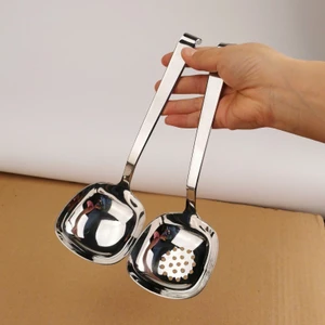 Thìa Đầu Lớn Súp Lẩu 10 Thìa Canh Treo Tường Thép Không Gỉ 18 Móc Thìa Cháo Thìa Hộ Gia Đình Công Cộng / Rây Lọc