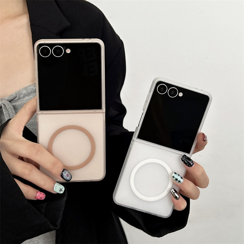 Ốp từ tính mờ mờ mỏng cho Samsung Galaxy Z Flip 7 Z Flip 6 Z Flip 5 Z Flip 4 Z Flip 3 Ốp điện thoại Acrylic cứng Flip7 Flip6