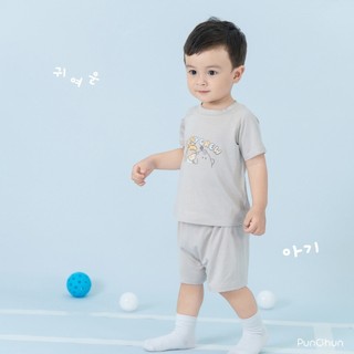 Punchun SS26 T1 [6M-5Y] Bộ quần áo cộc raglan Punchun Cup cho bé trai T1.2