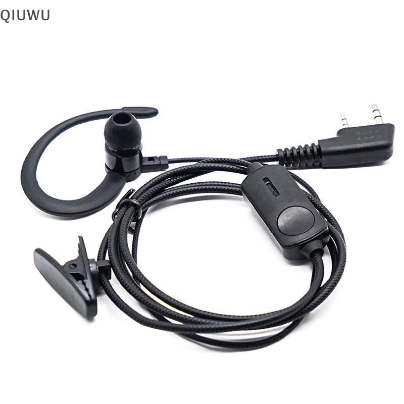 Tai nghe QIUWU EarHook cho BF760 BF996 Walkie Talkie Walkie Talkie Tai nghe Mic K-Plug Tai nghe vô tuyến Ham hai chiều có dây.