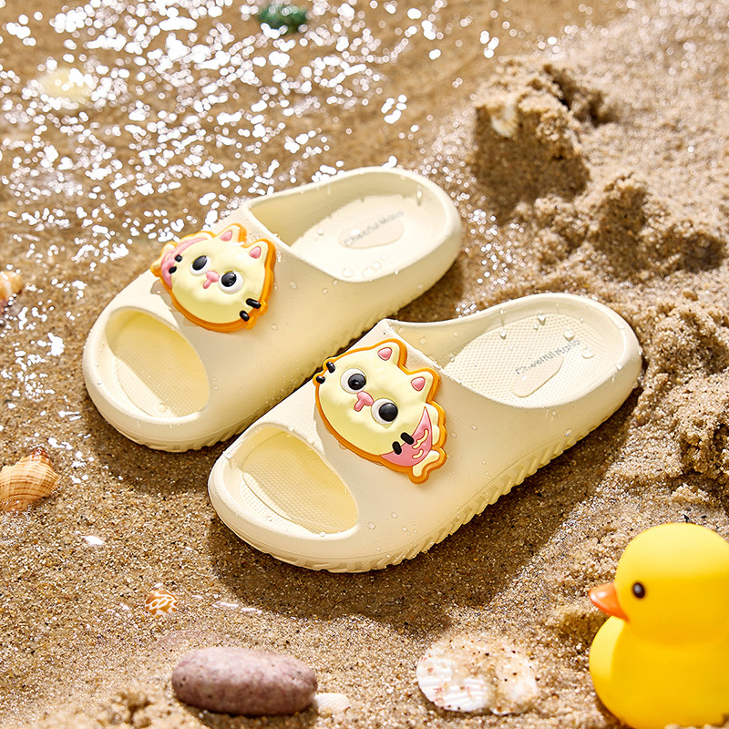 Cheerful Mario 4 tuổi + Dép hỗ trợ vòm cho trẻ em Dép Mèo hoạt hình động vật mềm EVA, chống mùi và chống trượt Phòng ngừa bàn chân bẹt