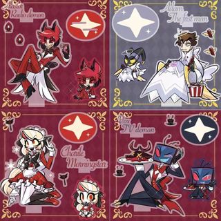 Alastor Đứng Anime Móc Khóa 3 Vees Vox Adam Charlie Nam Móc Chìa Khóa Cho Nữ Hoạt Hình Hình Acrylic Móc Khóa Mặt Dây Chuyền Quà Tặng