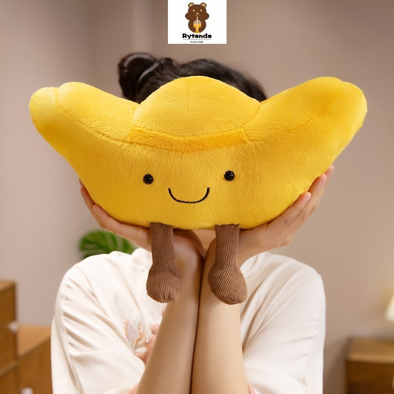Rytanda Thỏi Vàng Mềm Sang Trọng Móc Khóa Mô Phỏng Dễ Thương Thỏi Vàng Sang Trọng Mặt Dây Chuyền Vui Vẻ Bạn Gái Trẻ Em Giáng Sinh Đổi Quà Tặng Ba Lô Trang Trí Chìa Khóa Móc Khóa Búp Bê