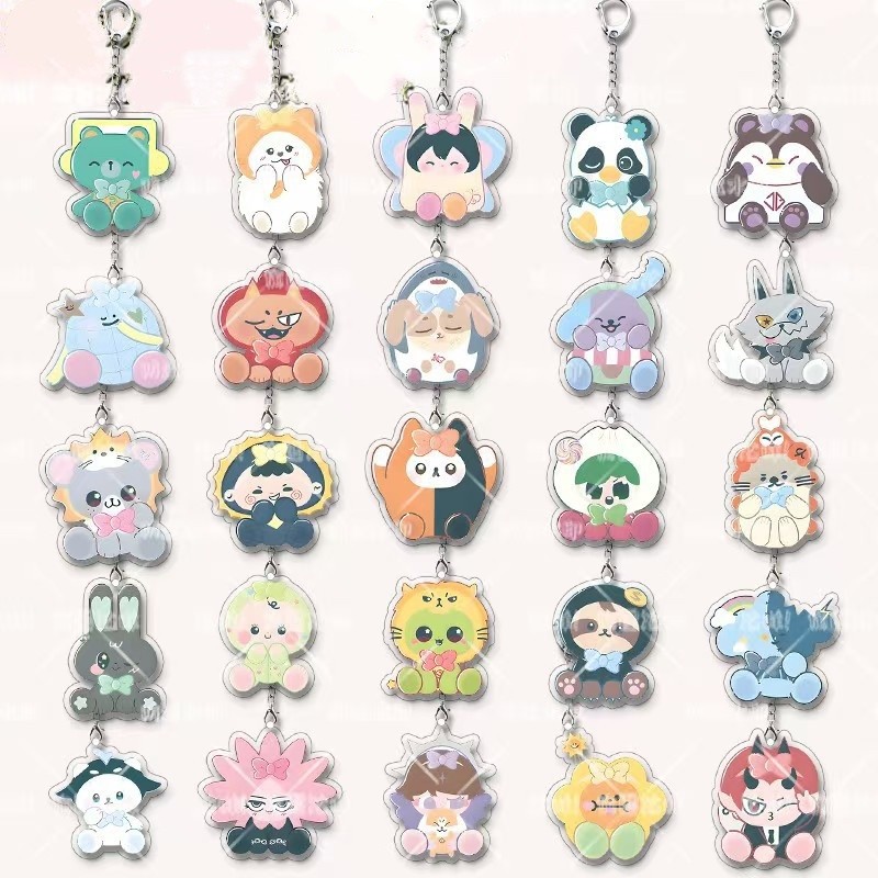 Thailand GMMTV CP Acrylic Comic Keychain Double Sides Printing Pendant Bag Accessories Key Ring JAIDEE BABII ANY DOMIIA