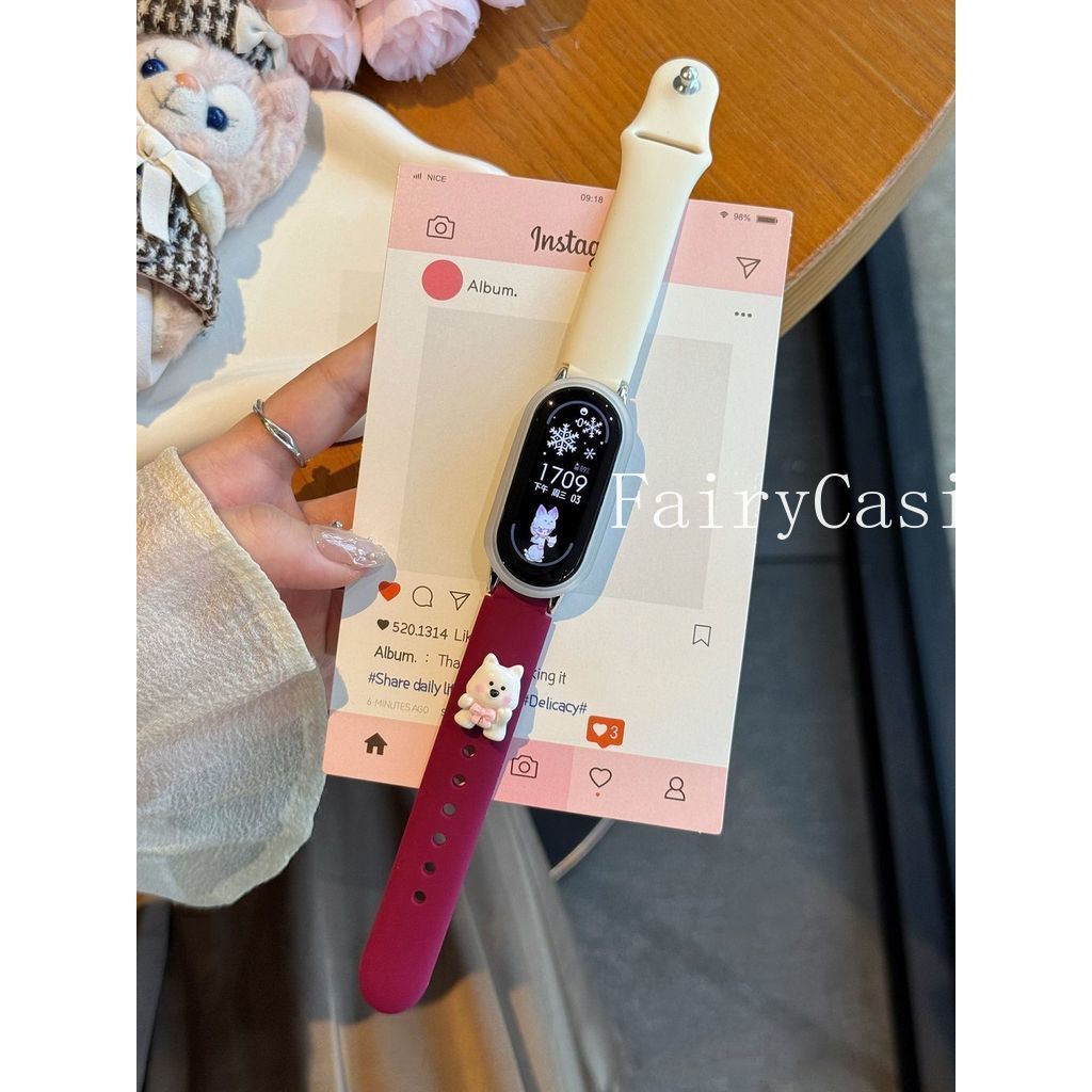 Ốp Lưng Silicon + Dây Đeo Cho Xiaomi Mi Band 10 9 8 nfc Thể Thao Cổ Tay Cho Mi Band 10 9 Phiên Bản Gốm Sứ Vòng Tay Phụ Kiện