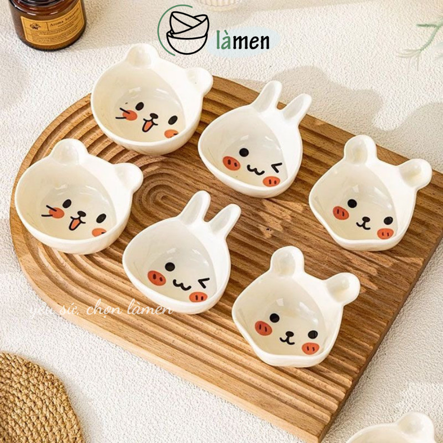 Bát Sứ Ăn Dặm, Chén Ăn Dặm Cho Bé, Bát Sứ In Hình Thỏ, Mèo Đáng Yêu BAT056