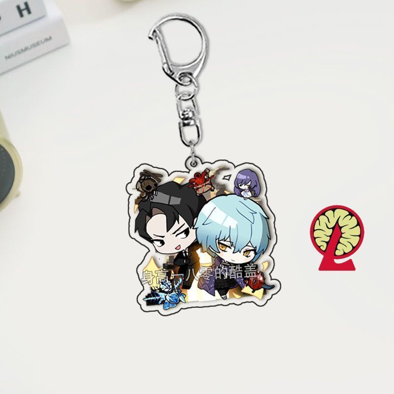 Lobotomy Corporation Anime KeyChain Cartoon Library of Ruina Men Key Chain for Women Fashion Figure Acrylic Keyring Pend