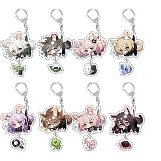 Danganronpa Anime Togami Byakuya Komaeda Nagito Keychains Acrylic Key Ring Cute Funny Cartoon backpack ornam