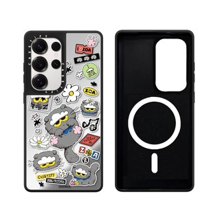 Từ Chữ Xám Gương Mèo Cứng Phone Case Dành Cho Samsung Galaxy S25 24 23 UItra S25 24 23 Plus Vỏ Bảo Vệ Chống Sốc