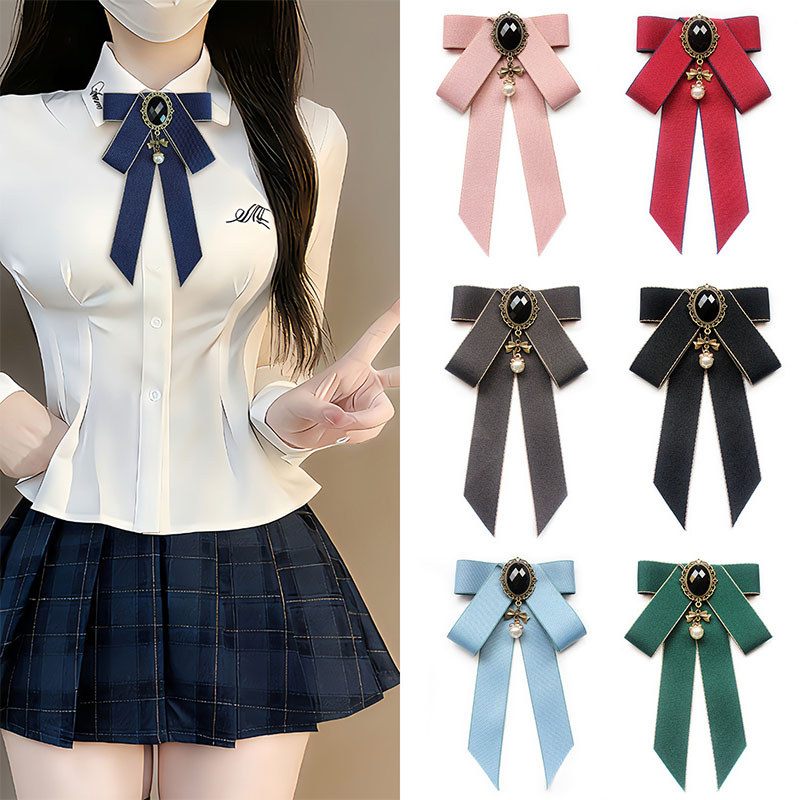 Cổ áo và váy đồng phục Nhật Bản hoa JKstyle cho bé gái, kèm áo sơ mi trắng thắt nơ