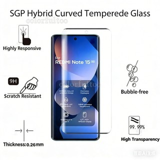 Kính cường lực cong Redmi Note15 2026 9H cho Redmi Note 15 Pro Plus 15Pro + Note15 Note15Pro 4G 5G HD Clear Full Cover Bảo vệ màn hình phía trước Phim ống kính máy ảnh phía sau