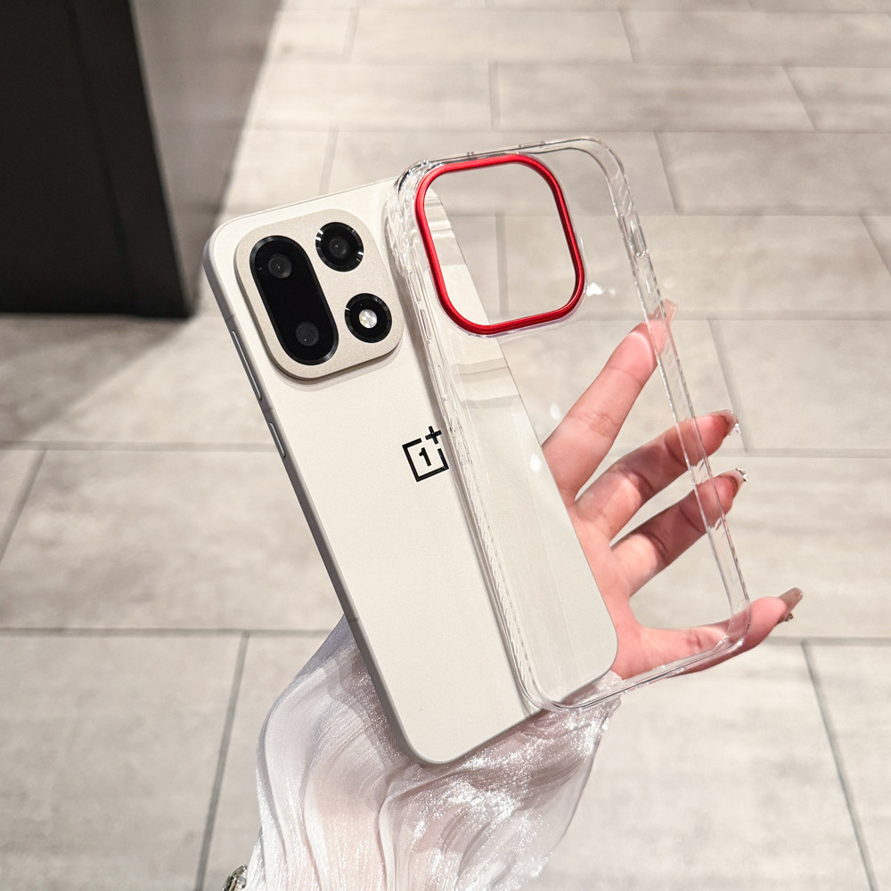 Dành Cho Oneplus 15 Màu Vận Chuyển Series Trong Suốt Vòng Tròn Đỏ Cứng Ốp Lưng Nước Chống Trơn Trượt Họa Tiết Điện Thoại