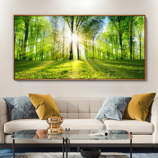 Tranh trang trí canvas tối giản hiện đại của rừng thường xanh và rừng tre để trang trí phòng khách, phòng ngủ và phòng ăn