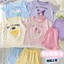 Bộ đồ ngắn tay trẻ em mùa hè 95 Cotton Lycra thêu màu kẹo 100-140 Size VA6I