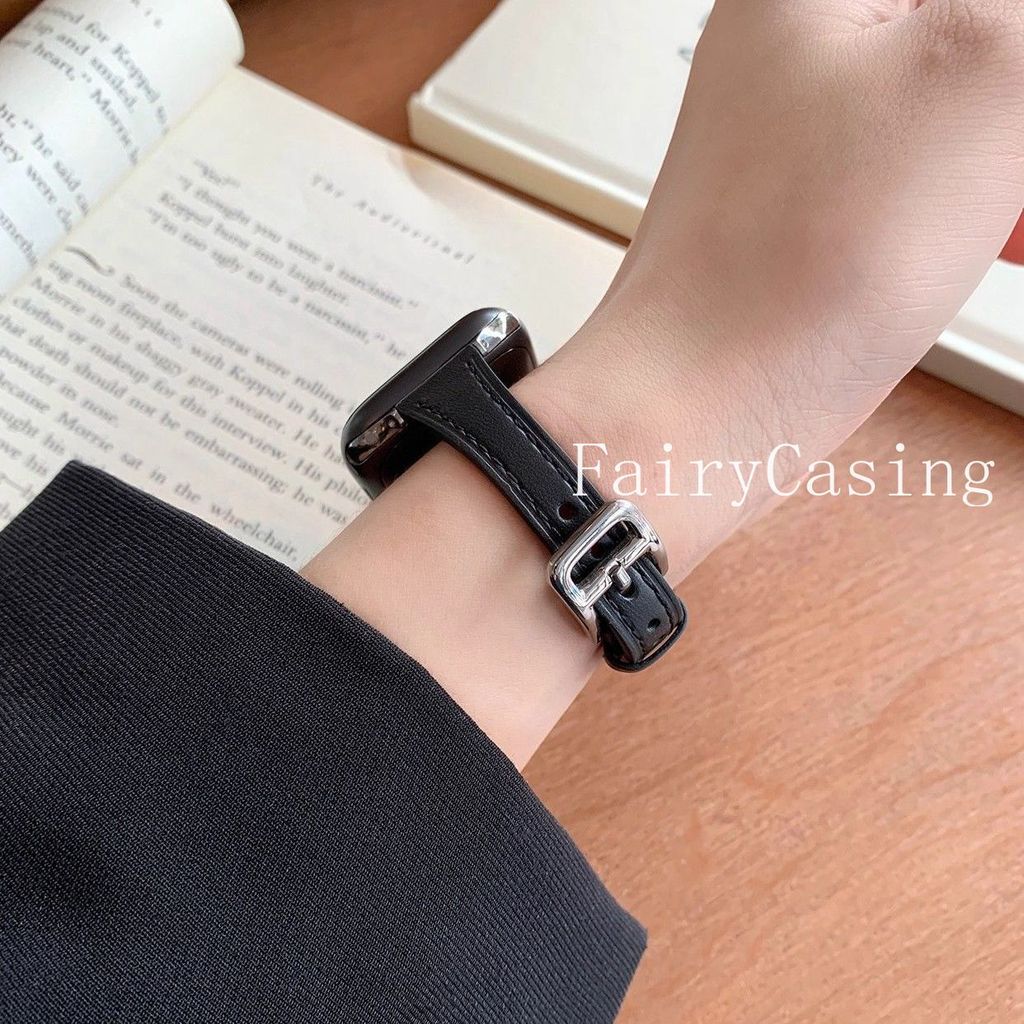 Dây đeo cổ điển bằng da mỏng cho Apple Watch Series 11 10 9 8 7 SE 6 5 4 Ultra3 2 cho IWatch 42mm 46mm 38 40 41 44 45 49mm Band