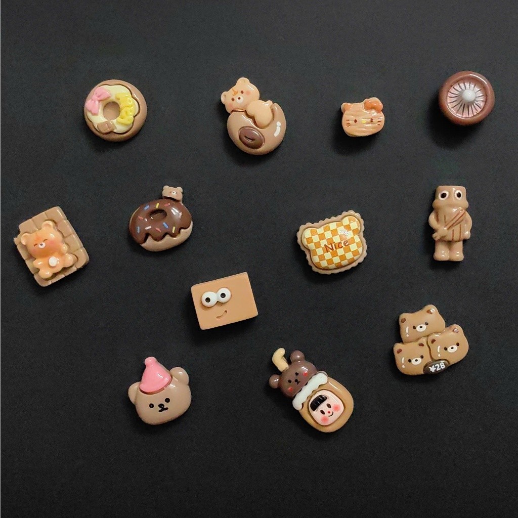 CHARM GẤU NÂU : CHARM/STICKER GẤU NÂU & BÁNH- TONE MÀU NÂU DỄ THƯƠNG