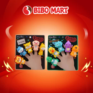 Bộ 5 Rối Ngón Tay Hình Thú Ngộ Nghĩnh Cho Bé Kích Thích Trí Tưởng Tượng và Ngôn Ngữ - Bibomart
