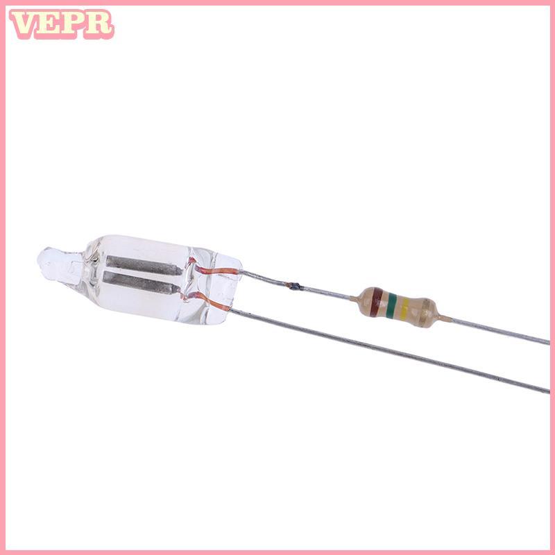Nhang 20 chiếc Đèn báo neon có điện trở được kết nối với 220V 6 * 16 mm Đèn phát sáng neon Đèn báo chính vn