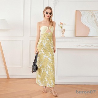 Đầm bodycon họa tiết nơ và hoa, ống dài phù hợp cho phụ nữ