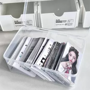 Hộp bảo quản thẻ ảnh/photocard trong suốt nắp lật kiểu Hàn Quốc, phân loại tổ chức