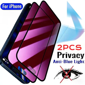 2 Chiếc HD Đen Cạnh Kính Cường Lực Phim Cho Apple iPhone 17 Air Pro Max Chống Gián Điệp Riêng Tư Chống Trầy Xước Màn Hình Bảo Vệ Cho iPhone 16e 16 15 Plus Pro Max Chống Ánh Sáng Xanh Kính Phim