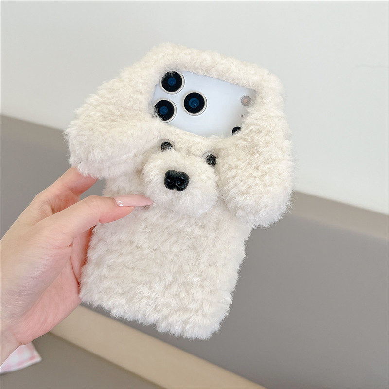 Teddy Dog iphone17promax Plush Apple 16promax Thu Đông Vỏ Điện Thoại 15 Vỏ Bảo Vệ