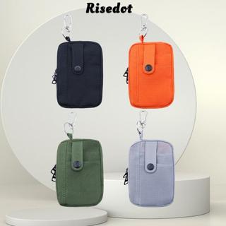 Túi lưu trữ Mini RISEDOT, có móc treo Túi đựng tai nghe màu trơn, Ví đựng tiền xu du lịch vuông siêu nhẹ di động