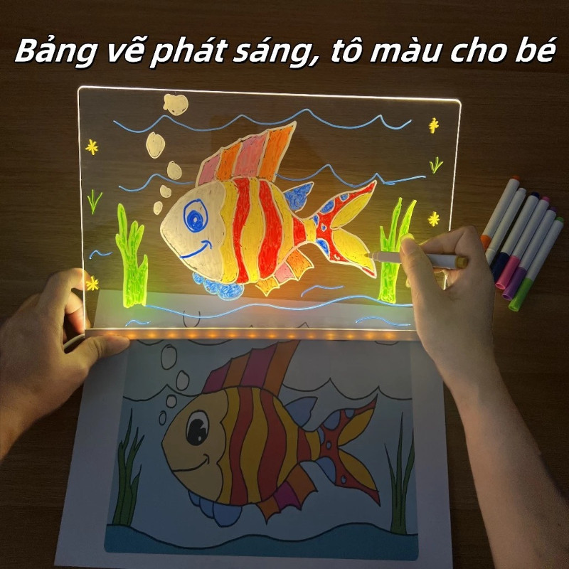 Bảng Viết Phát Sáng LED 3D Bằng Acrylic.Dùng Làm Bảng Menu Quảng Cáo, Đồ Chơi Giáo Dục Cho Bé.