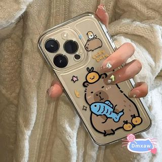 Ốp Điện Thoại Capybara Dễ Thương Cho Redmi Note 15 14 13 Pro Plus 12 Turbo 11 Pro Plus 11E 11 SE 11T Pro Plus 11S 4G 5G Vỏ Hoạt Hình Cá Xanh Trong Suốt Vỏ Mềm