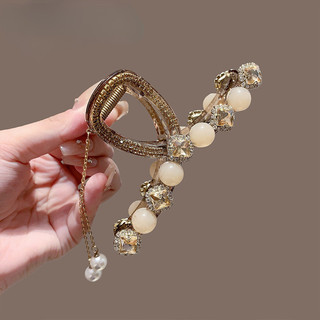 Phong Cách Mới Kim Cương Giả Ngọc Trai Lấy Kẹp Nữ Đầu Lưng Tóc Đa Năng Tóc Cá Mập Kẹp Tóc Cao Cấp Mũ Đội Đầu