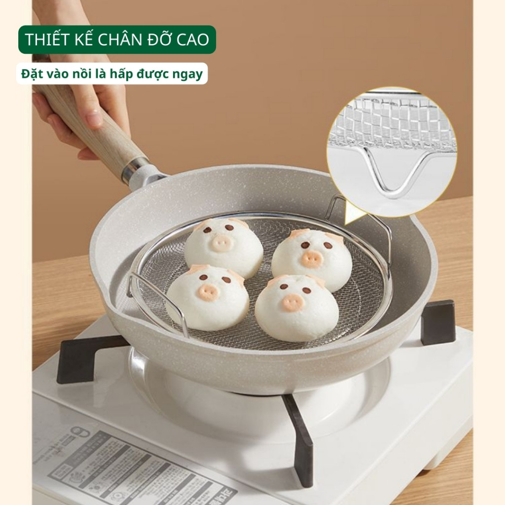 Set khay đĩa kèm vỉ lưới lọc dầu inox 304 ráo dầu nhanh, dùng chiên rán – hấp – rửa thực phẩm