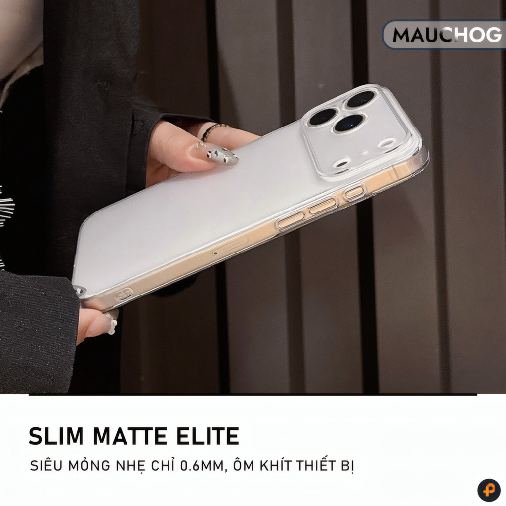 Ốp Siêu Mỏng Nhám Mờ Chống Vân Tay Bảo Vệ Camera Cho Điện Thoại iPhone 17 Pro Max 16 15 14 13