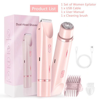 Lưỡi dao gốm kép Đa chức năng Máy cạo râu điện nữ mới 2-trong-1,Tông đơ bikini, Chống nước IPX7, Máy cạo lông không đau